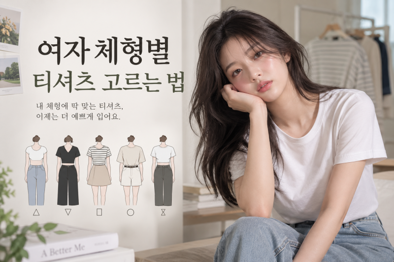 여자 체형별 티셔츠 고르는 법 목선·어깨·기장만 알아도 핏이 달라져요