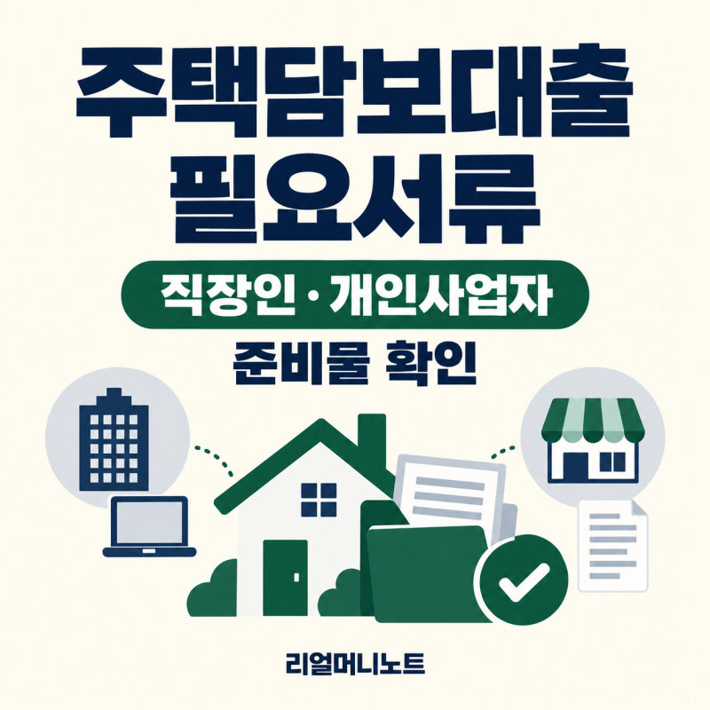 주택담보대출 필요서류｜직장인·개인사업자 준비물과 발급처 정리
