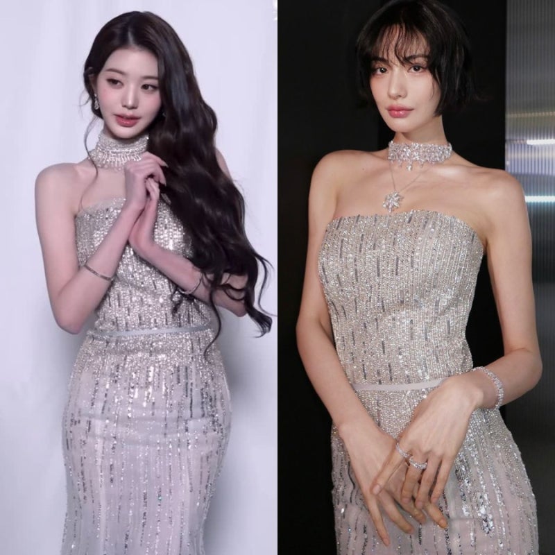 장원영·나나, 같은 드레스인데 왜 다르지? 한 끗 차이는 목선이었다.