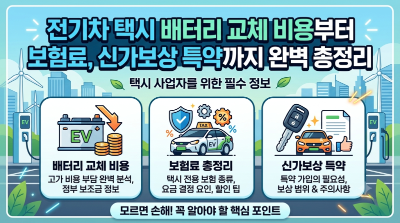 전기차 택시 배터리 교체 비용부터 보험료, 신가보상 특약까지 완벽 총정리