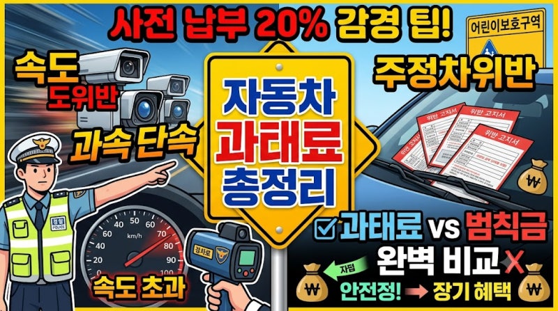 자동차 과태료 총정리: 속도위반 과속·주정차 주차위반 기준 및 금액 조회·감경 팁 (과태료 ....