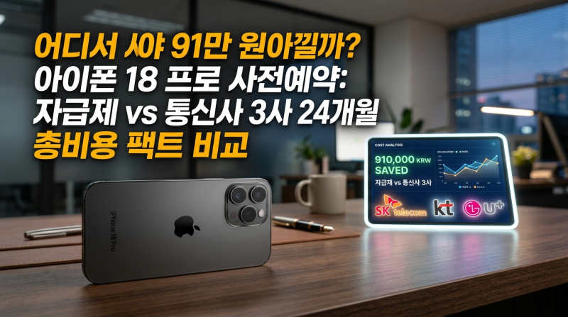 "어디서 사야 91만 원 아낄까?" 아이폰 18 프로 사전예약: 자급제(18개월 무이자) vs 통신사 3사 2....