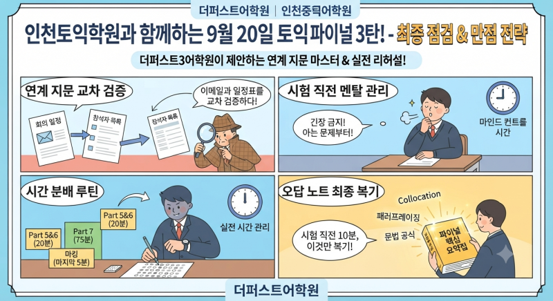 [인천토익학원 더퍼스트어학원] 9월 20일 토익 시험 대비! 빈출 토익 정답 예상 및 적중 특강 3....
