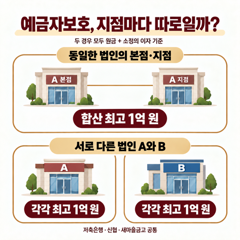 예금자보호 1억 원｜저축은행·신협·새마을금고, 지점마다 따로 보호될까?