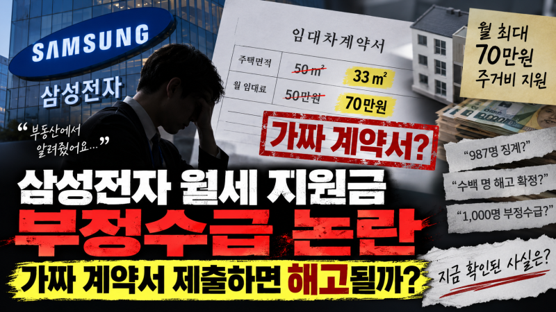 삼성전자 월세 지원금 부정수급 총정리｜가짜 계약서 징계·환수·해고 가능성