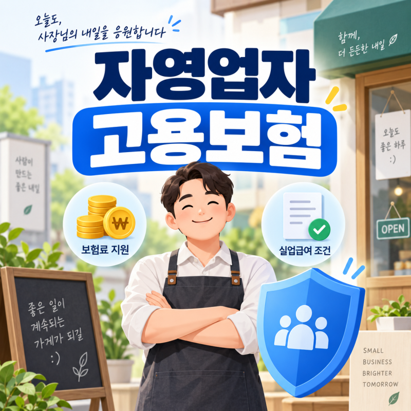 2026 자영업자 고용보험 가입방법｜보험료 50~80% 지원·지역 최대 100%, 폐업 실업급여 조건 총....
