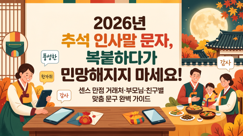 2026년 추석 인사말 문자, 복붙하다가 민망해지지 마세요! 센스 만점 거래처·부모님·친구별 ....