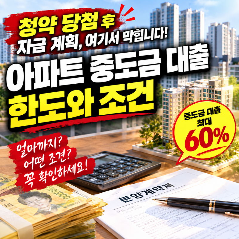 아파트 중도금 대출 뜻 한도 DSR 잔금 전환 주의점