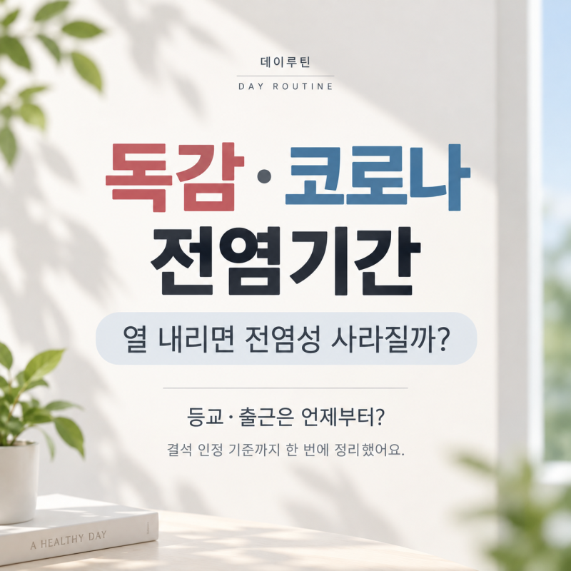 독감, 코로나 전염기간 ㅣ 열 내리면 전염성 사라질까?등교 출근은 언제부터?