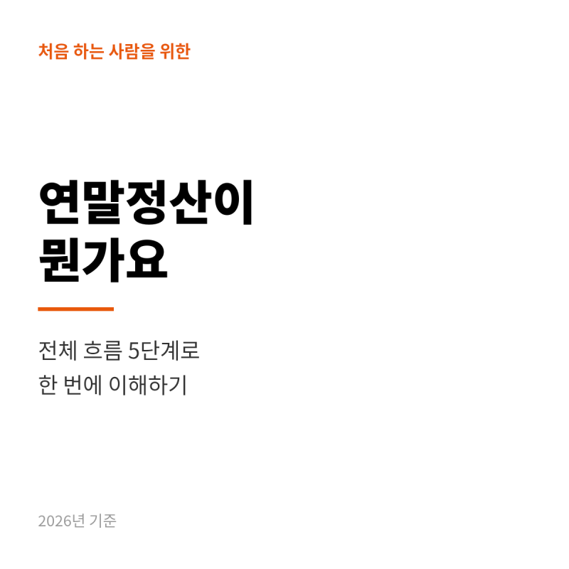 연말정산이 뭔가요? — 처음 하는 사람을 위한 전체 흐름