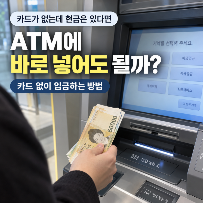 ATM 현금 입금 어떻게 할까? 카드 없이 입금하는 방법과 한도