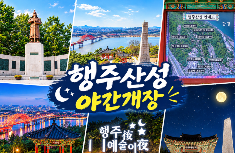 행주산성 야간개장, 주차는 위가 아니라 아래에