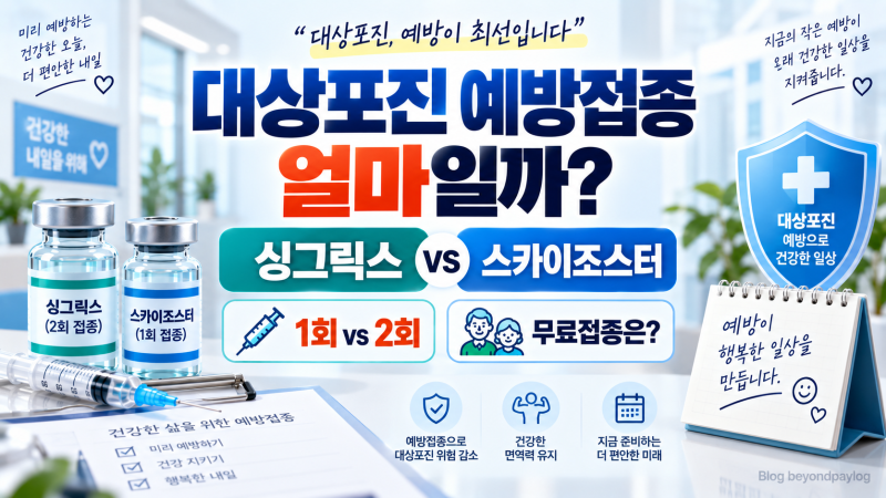 2026 대상포진 예방접종 가격 얼마?｜싱그릭스·스카이조스터 차이, 무료접종까지