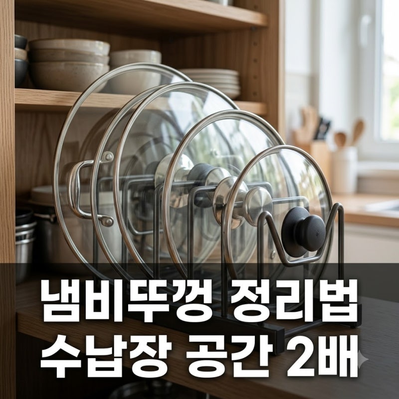 냄비뚜껑 정리 수납장 공간 2배 넓히는 세워서 수납하는 꿀팁 3가지