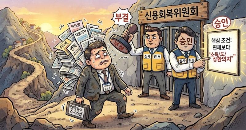 신용회복위원회 채무조정 신청 2026, 연체일수보다 먼저 갈리는 승인 조건과 선택