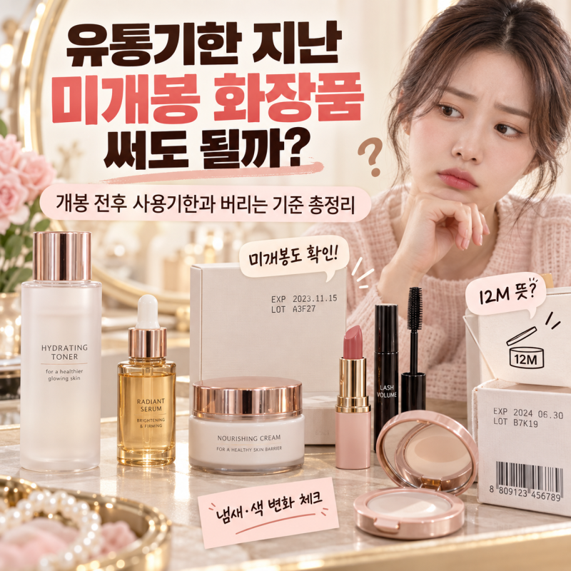 유통기한 지난 미개봉 화장품 써도 될까? 개봉 전후 사용기한과 버리는 기준 총정리