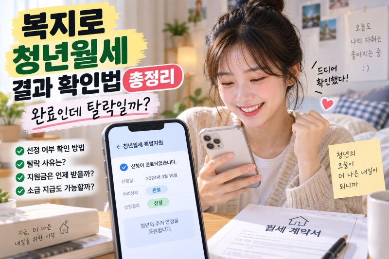 복지로 청년월세 결과 확인법 총정리｜완료·종결이면 탈락일까, 지원금은 언제 받을까