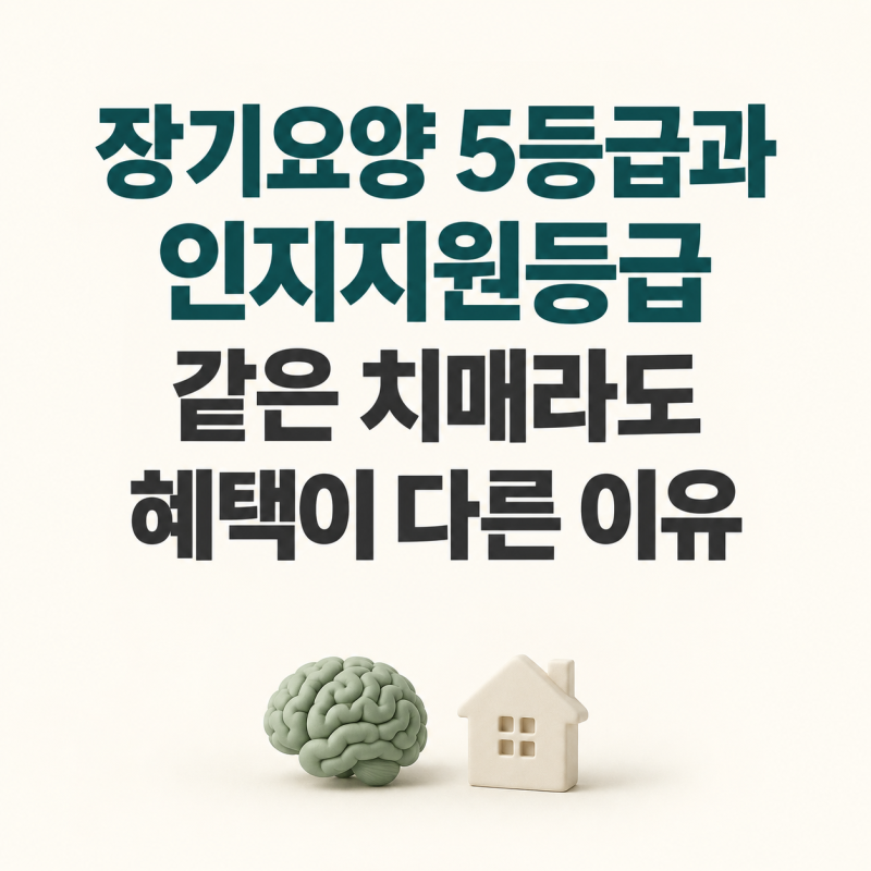 장기요양 5등급과 인지지원등급, 같은 치매라도 혜택이 다른 이유