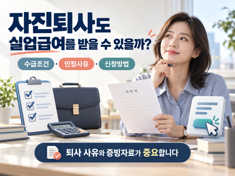 실업급여 조건 총정리｜자진퇴사도 받을 수 있는 경우와 신청방법