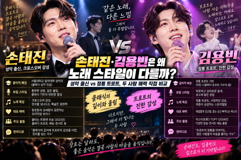 손태진·김용빈은 왜 노래 스타일이 다를까?｜성악 출신 vs 정통 트로트, 두 사람 매력 직접 ....