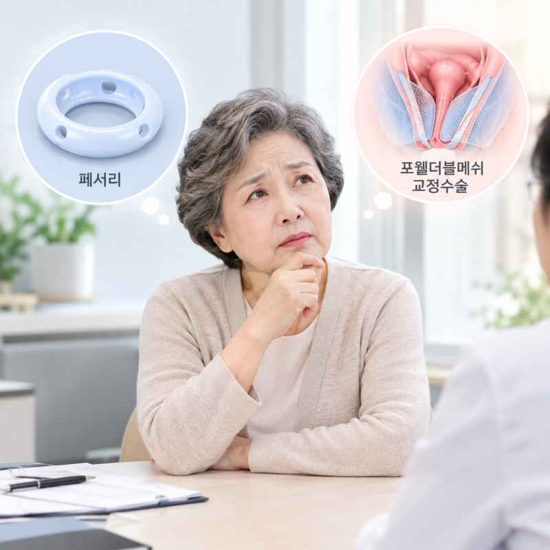 페서리를 권유받은 방광류·자궁하수 환자, 수술을 결정하게 된 이유