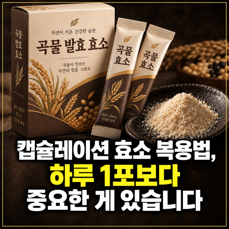캡슐레이션 효소 복용법, 하루 1포보다 중요한 게 있습니다