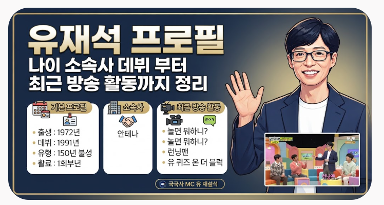 유재석 프로필 나이 소속사 데뷔부터 최근 방송 활동까지 정리