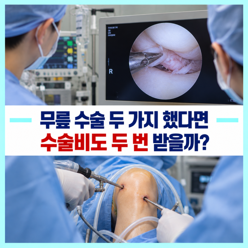 무릎 관절내시경으로 반월상연골 절제술과 연골성형술을 같이 했다면 수술비는 두 번일까?