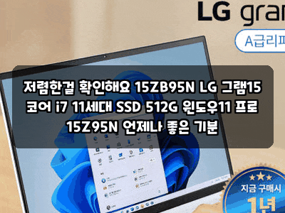 저렴한걸 확인해요 15ZB95N LG 그램15 코어 i7 11세대 SSD 512G 윈도우11 프로 15Z95N 언제나 좋은 기분