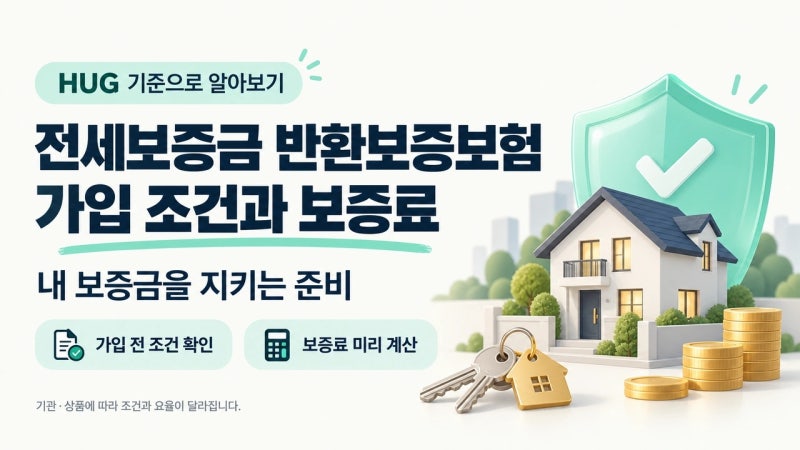HUG·HF·SGI 전세보증금 반환보증, 조건이랑 수수료 뭐가 다를까요?