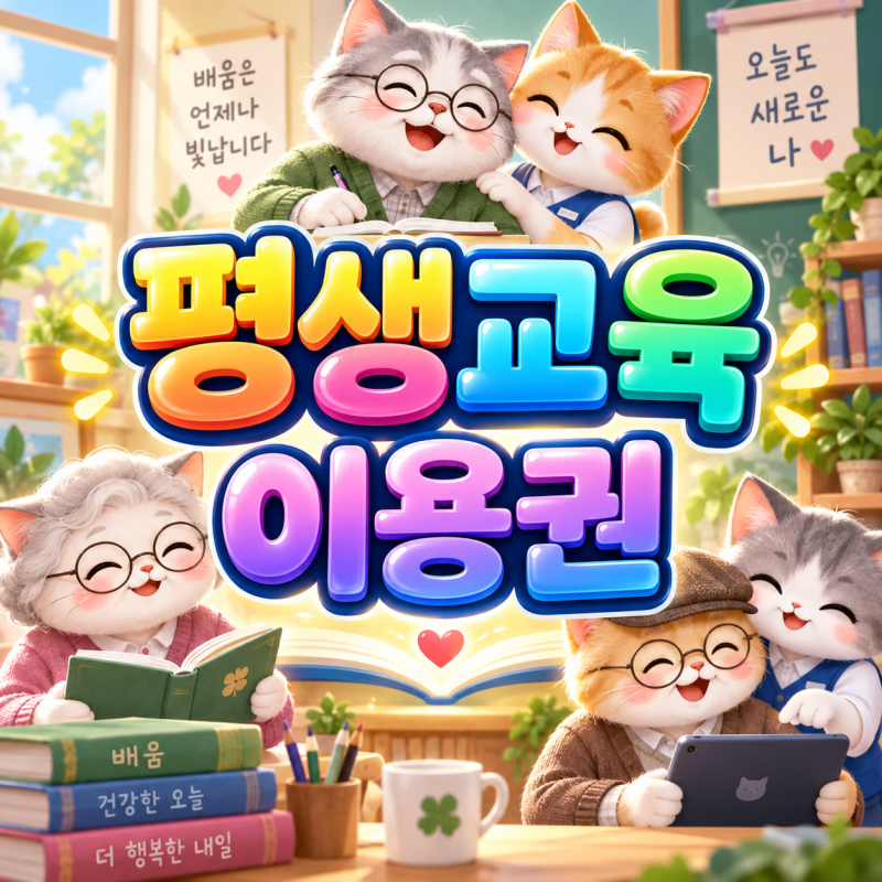 2026 평생교육이용권 기본 35만원 우수이용자 최대 70만원 저소득층 교육비 지원!