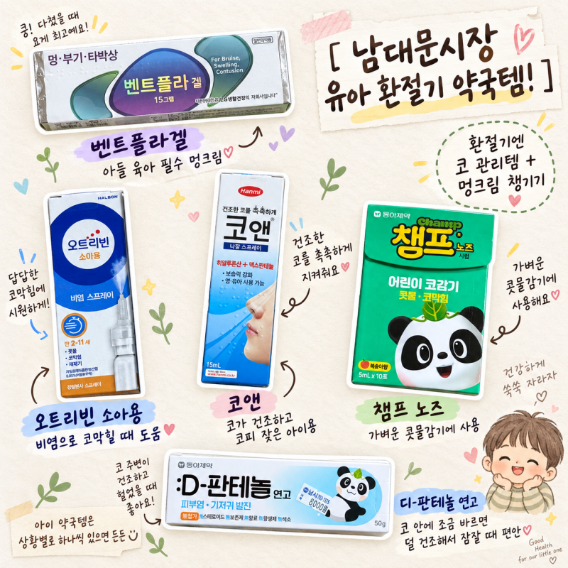 남대문시장 약국투어｜유아 환절기 상비약 5가지, 사용법부터 실제 가격까지