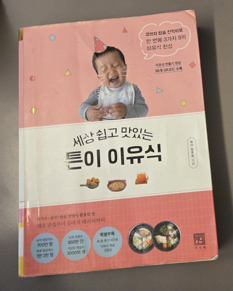 5개월 토핑 이유식 시작 가이드: 튼이 이유식 식단표 베이스에 삐뽀삐뽀119 한 스푼 얹기