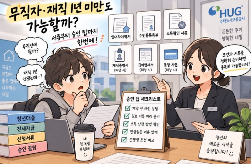 무직자·재직 1년 미만 청년 버팀목전세대출 세부 서류 & 실무 승인 팁 총정리!!!