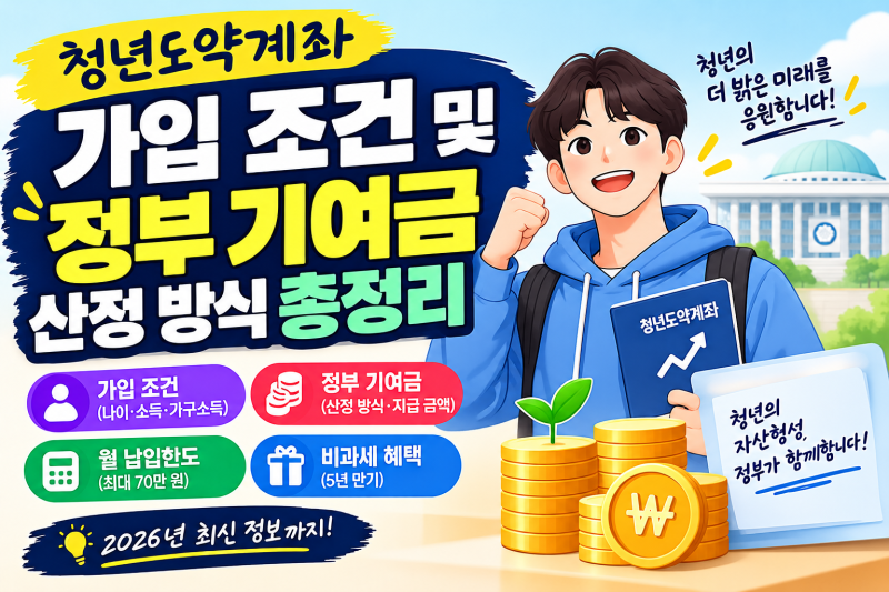 청년도약계좌 가입 조건 및 정부 기여금 산정 방식 총정리