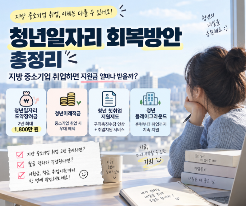 청년일자리 회복방안 총정리, 지방 중소기업 취업 지원금 얼마나 받을까