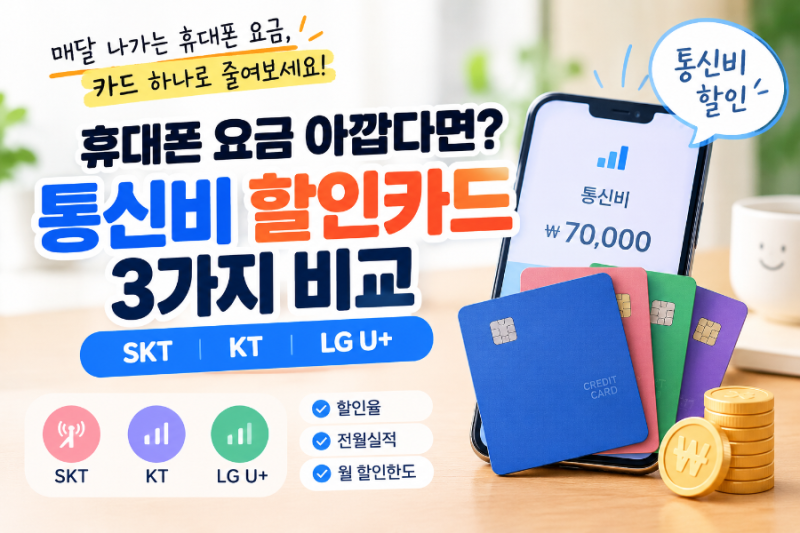 휴대폰 요금 아깝다면? 통신비 할인카드 3가지 비교｜SKT·KT·LG U+