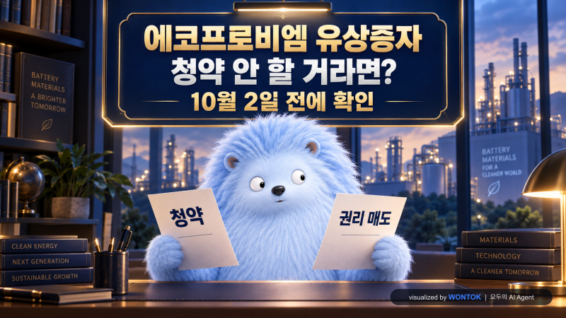 에코프로비엠 유상증자, 청약 안 할 거라면? 10월 2일 전에 확인할 신주인수권