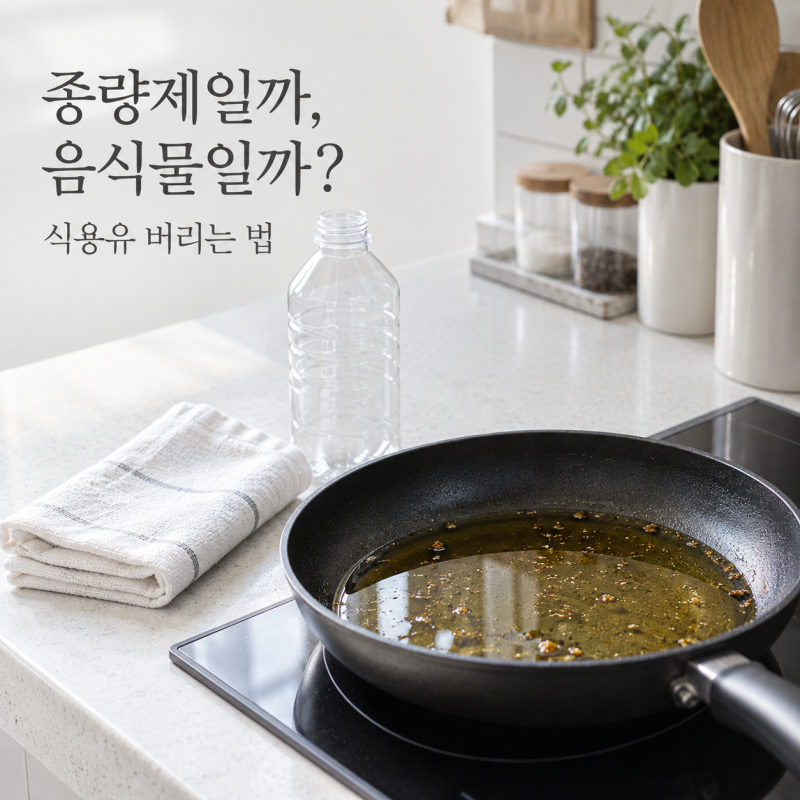 "종량제일까, 음식물일까?" 튀김 후 남은 식용유 버리는법