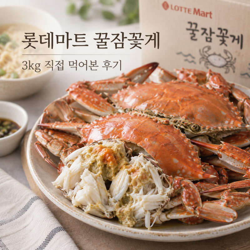 롯데마트 꿀잠꽃게 3kg 후기, 수율과 카드할인 가격