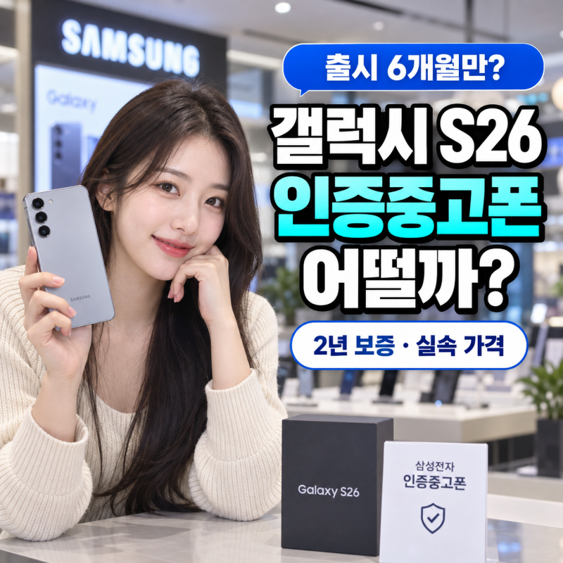 갤럭시 S26 인증중고폰 구매 팁: 단순 변심 급매물 잡는 법(feat.2년 무상보증까지)