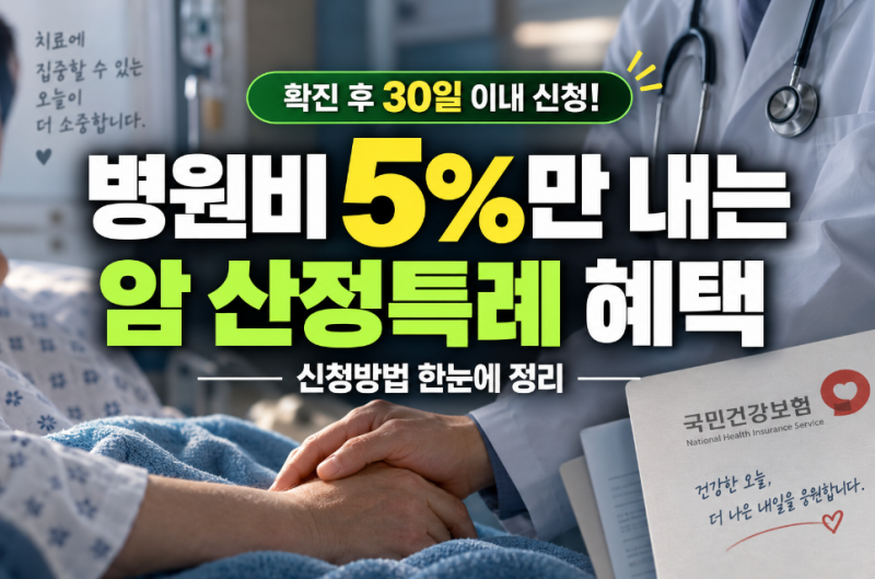 병원비 5%만 내는 암 산정특례 혜택과 30일 이내 신청법