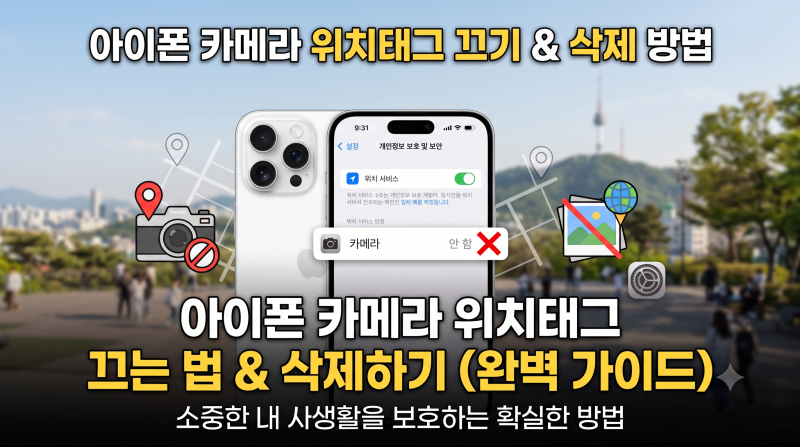 아이폰 카메라 위치태그 끄기 설정 이미 촬영한 사진 EXIF 삭제 방법