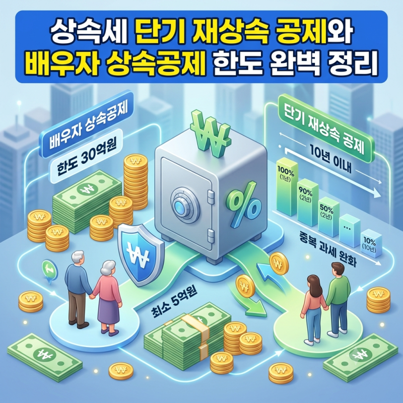 상속세 단기 재상속 공제와 배우자 상속공제 한도 완벽 정리
