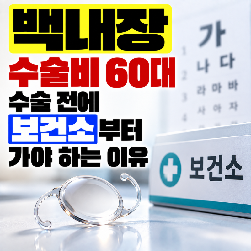 백내장 수술비 60대, 실손보험 없어도 끝이 아닙니다…수술 전에 ‘보건소’부터 가야 하는 ....