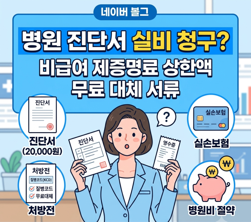 병원 진단서 발급비 실비 청구될까? 비급여 제증명료 상한액과 무료 대체 서류(2026)