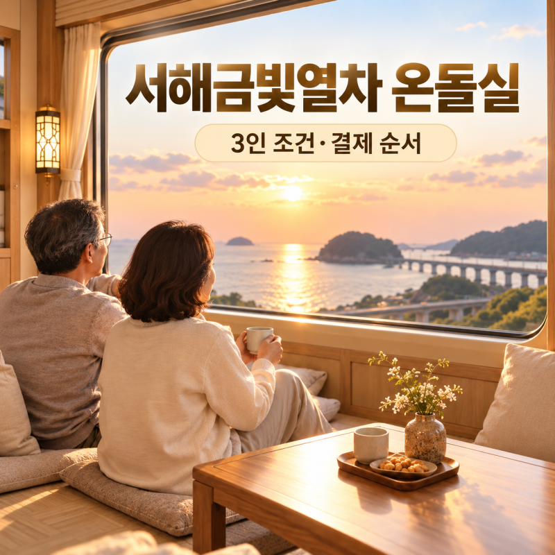 서해금빛열차 온돌실 예약 3인 조건과 결제 순