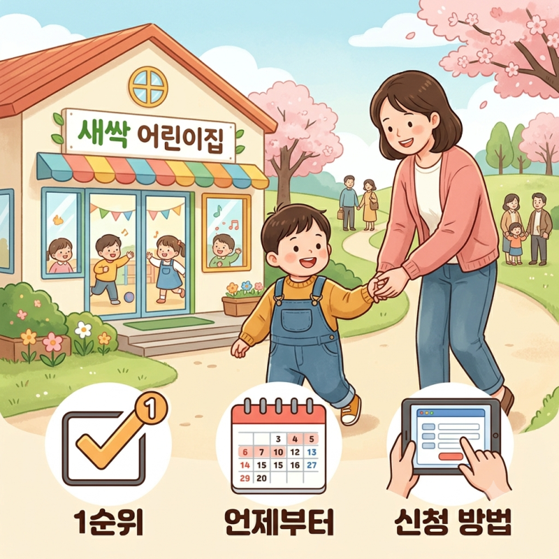 어린이집 대기신청 방법 및 우선순위 총정리(+연령별 신청시기,필수서류)