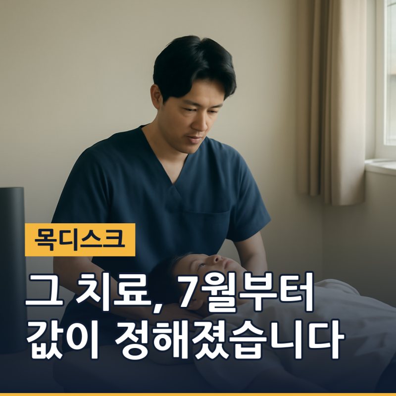 목디스크 치료방법, 도수치료는 7월부터 뭐가 달라졌나요 (2026년 기준)