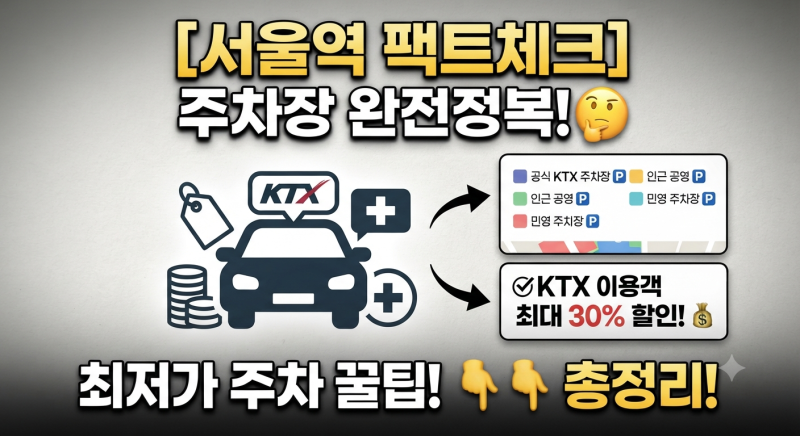 [서울역 팩트체크] KTX 주차장 위치부터 30% 할인·꿀팁에서 가성비 갑! 서울역 인근 저렴한 공....